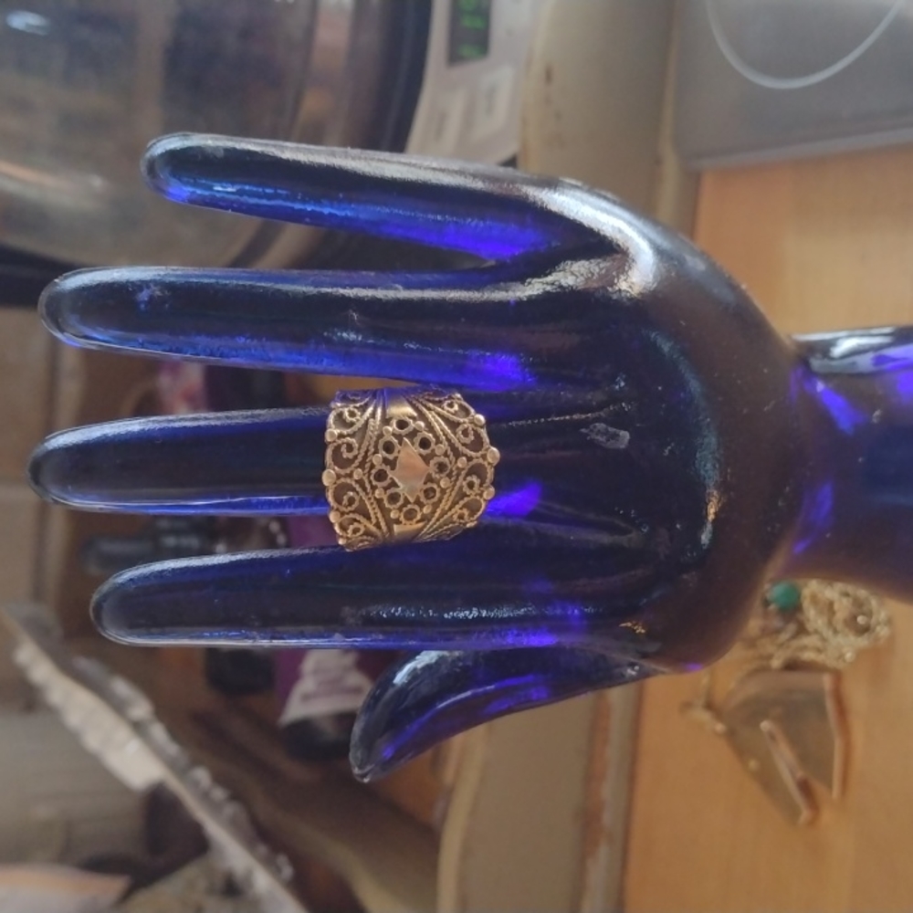 Ring cigar band style 14 karat gold